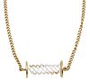 14K Yellow Gold Chain with Crystal Pendant