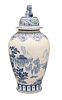 Monumental Chinese Blue and White Covered Vase