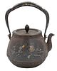Japanese 19th Century Gold and Silver Inlaid Teapot