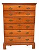 Chippendale Cherry Six Drawer Tall Chest
