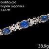 MAGNIFICENT AND IMPORTANT CERTIFICATED CEYLON SAPPHIRE AND DIAMOND VICTORIAN  BRACELET