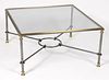 PLATED-METAL COFFEE TABLE WITH GLASS TOP