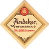 1970 Andeker Beer 4¼ inch coaster WI-PABS-75 Milwaukee Wisconsin