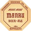 1939 Manru Beer-Ale 4¼ inch coaster NY-MAN-2 Buffalo New York