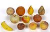 ASSORTED FIGURAL CARVED STONE FRUIT, LOT OF 11