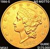1866-S NO MOTTO $20 Gold Double Eagle UNCIRCULATED