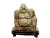 Large Chinese Carved Serpentine Jade Buddha