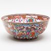 Chinese Export Mandarin Palette Porcelain Punchbowl