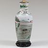 Chinese Famille Verte Porcelain Vase Mounted as a Lamp