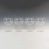 4pc Giant Baccarat Crystal Wine Glasses