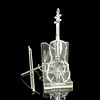 Swarovski Crystal Figure, Violin with Chrome Bow Stand