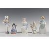 5pc Lladro Porcelain Figural Christmas Ornaments