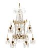Palatial Empire Style Crystal and Glass Chandelier