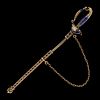 ANTIQUE 14K YELLOW GOLD AND ENAMEL SWORD FIGURAL PIN