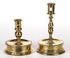 ASSORTED SPANISH BRASS CANDLESTICKS, LOT OF TWO