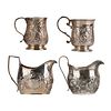A Collection of Georgian and Victorian Sterling Cream Pitchers