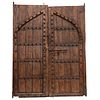 Pair Spanish Gothic Style Iron Mounted Doors