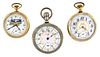 A lot of three American pocket watches