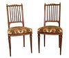 Pair of Louis XVI Style Gilt-Metal Mounted Mahogany Side Chairs