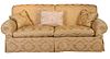 Custom Contemporary Damask Upholstered Sofa