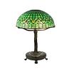Tiffany Studios Acorn Stained Glass and Bronze Table Lamp