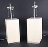 Pair of Square Cashew Lacquer Table Lamps