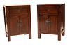 Pair of Chinese Hardwood Side Cabinets