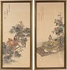 Three Chinese Watercolors on Silk