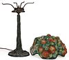 PAIRPOINT APPLE TREE PUFFY ART GLASS ELECTRIC TABLE LAMP