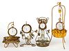 ASSORTED BRASS / ORMOLU VICTORIAN STYLED WATCH HUTCHES / STANDS, LOT OF FOUR
