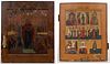 RUSSIAN ORTHODOX ICON PAINTINGS, LOT OF TWO