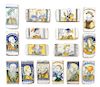 A Collection of Sixteen Italian Faience Tiles Each 11 x 6 inches.
