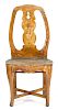 A Venetian Carved and Painted Side Chair Height 39 inches.