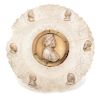 An Italian Grand Tour Carved Alabaster Plate Diameter 12 1/2 inches.