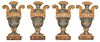 A Set of Four Italian Painted Urn-Form Plaques Height 19 inches.