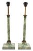 A Pair of Neoclassical Style Faux Painted Table Lamps Height 25 1/2 inches.
