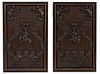 A Pair of English Carved Oak Panels Height 30 3/4 x width 19 1/2 inches.