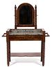 An English Mahogany Shaving Stand and Mirror Height 60 x width 44 x depth 18 inches.