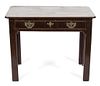 A William & Mary Style Inlaid Mahogany Table Height 34 x width 23 x depth 33 inches.