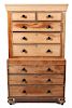 An American Pine Chest-On-Chest Height 75 x width 44 x depth 22 1/2 inches.