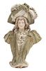 A Turn-Teplitz Bohemia Porcelain Bust Height 15 1/4 inches.