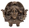An Art Nouveau Style Plaster Wall Mount Height 19 1/2 inches.