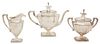 An American Silver Three Piece Tea Service, Reed & Barton, 20th Century, St. George pattern, comprising a teapot, creamer and