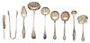Nine Miscellaneous American Silver Diminutive Serving Pieces, Various Makers, comprising seven spoons, a glass handled knife 