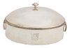 A Silver-on-Copper Warming Dish Diameter 12 1/2 inches.