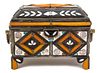 A Moroccan Bone and Stone Inlay Jewelry Box Height 7 1/2 x width 11 x depth 6 inches.