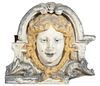 A Continental Painted Metal Architectural Wall Mount Height 35 x width 41 inches.