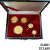1988 China 1.87oz Gold Proof Panda Set (5 Coins)  