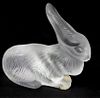 LALIQUE FRENCH GLASS RABBIT PAPERWEIGHT