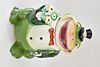 ANTIQUE "FROGGY GONE A COURTING "COOKIE JAR